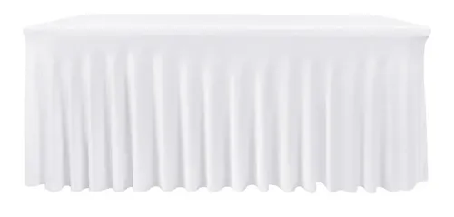 White Pleated Scrim for 6 Foot Table