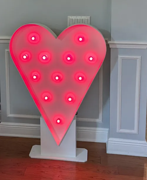 Heart Lighted Marquee 4 Feet- UP TO 6 HOURS