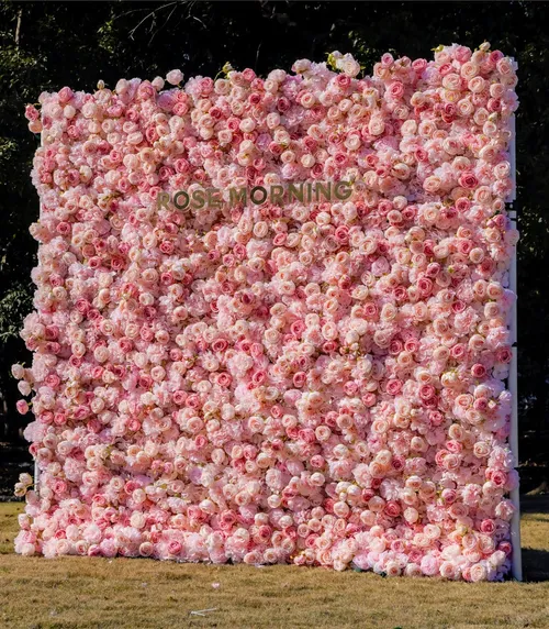 Pink Rose Morning Flower Wall 
