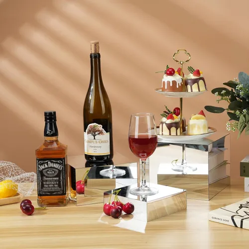 Silver Acrylic Cube Table Riser- Comes 6 in a Pack