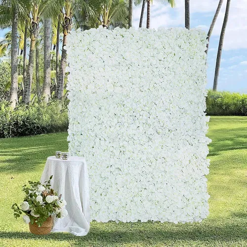 White 3D Silk Flower Wall