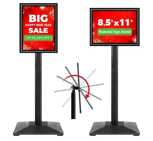 Black Pedestal Sign Holder Stand