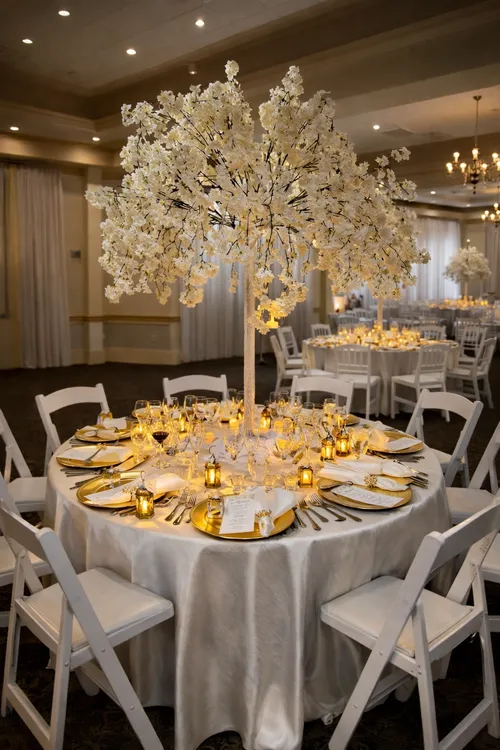 Cascading 5 Ft Tall White Cherry Blossom Tree