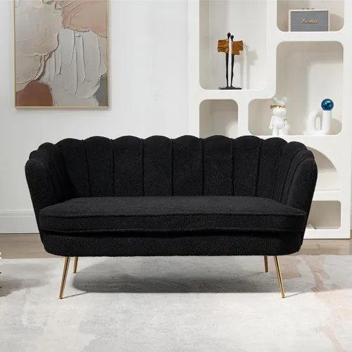 Black Two-Seater Love Seat