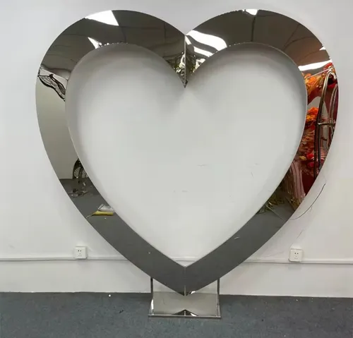 Silver Heart Shaped Acrylic Stand for Wedding Ceremony and Sweetheart Table