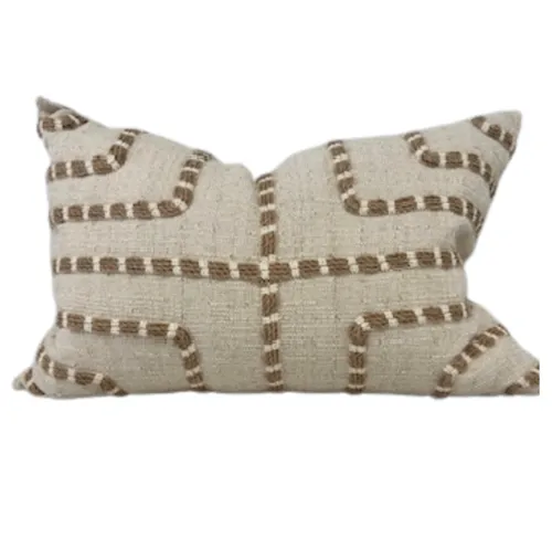 Embroidery Linen Natural Lumber Cushion