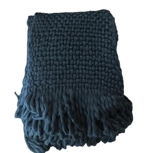 Navy knit throw