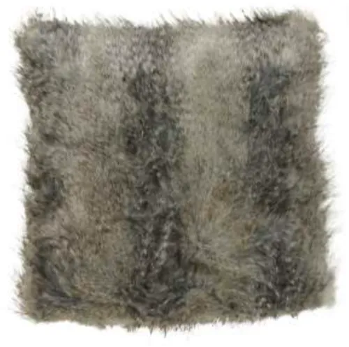 Grey fur poly cushion