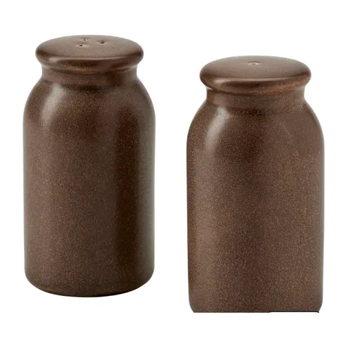 Brown Ceramic Salt & Pepper Set