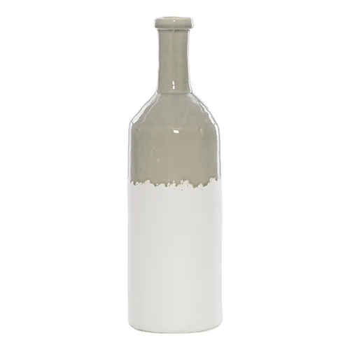 Ceramic green / white vase tall