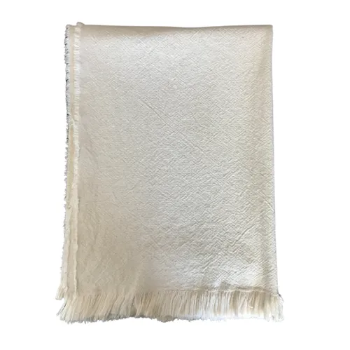 Cream heavy weight large throw