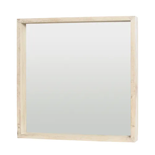 Whitewash square wooden mirror 60 x 60cm