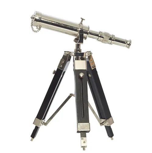Nickel & Black Wood Telescope