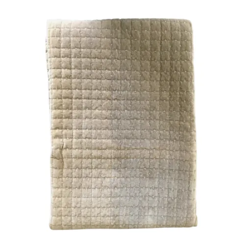 Brown quilted velvet throw