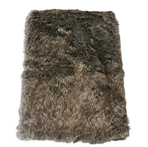 Faux fur brown throw