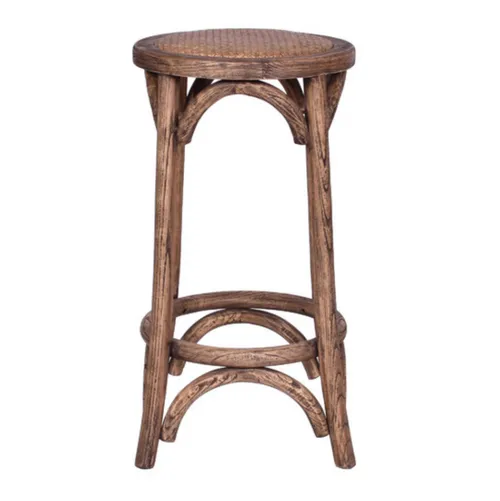 Brown Rattan Barstool