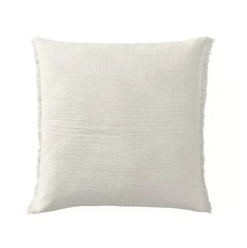Linen Frill Cushion Cream
