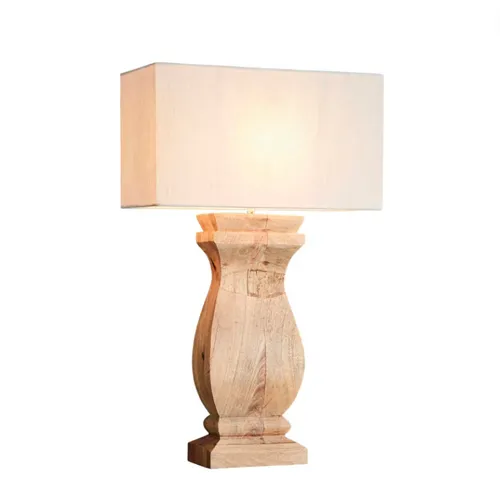 Natural Rectangular Wood Lamp