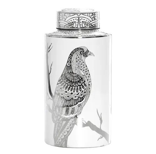 Silver bird ginger jar xl