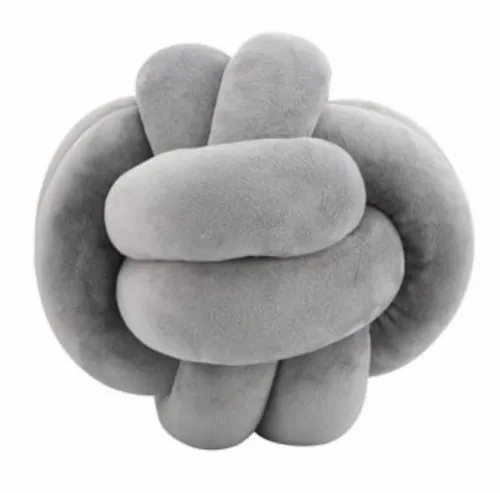 Kids grey knot velvet cushion