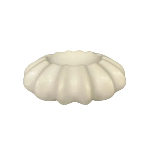Ceramic Shallow Wave Bowl Cream Small