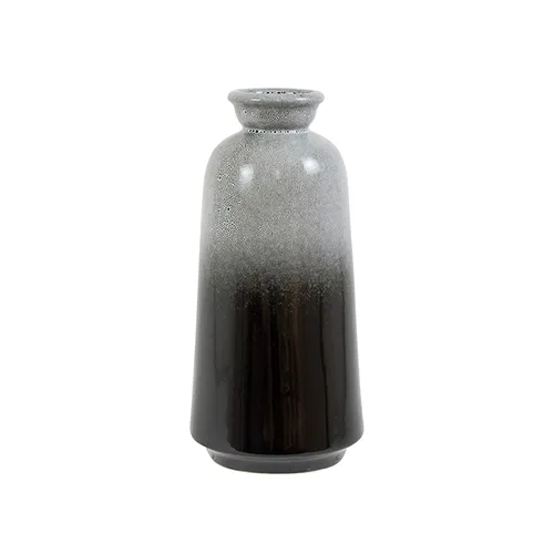 Ceramic black & grey vase tall