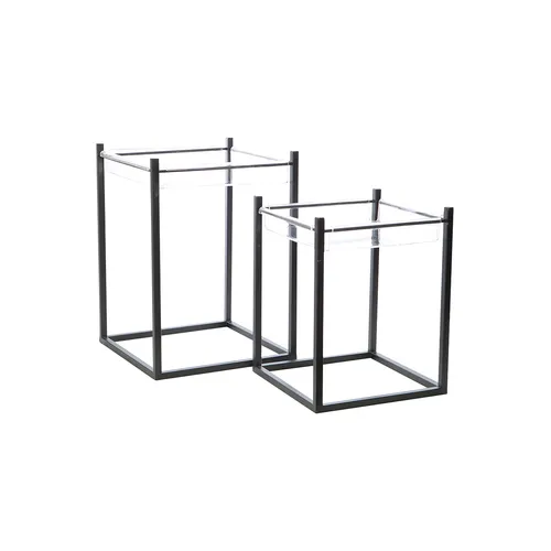 Black metal acrylic table 