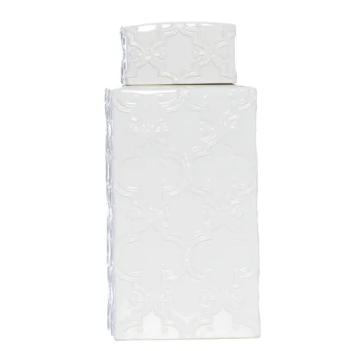 White Rectangle Tall, Ginger Jar