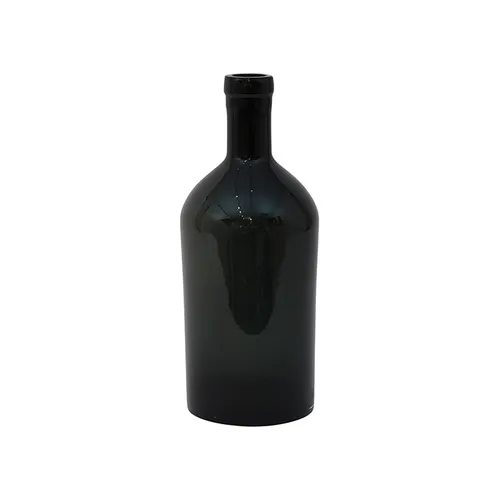 Glass black bottleneck vase small