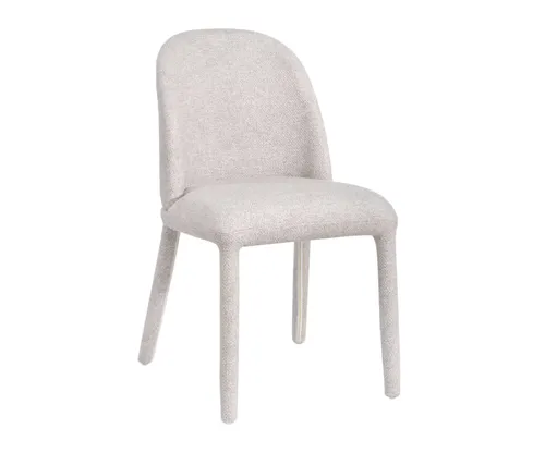 Cream Rounded Back Fabric Dining Chair