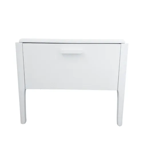 White Wooden 1 Draw Bedside Table