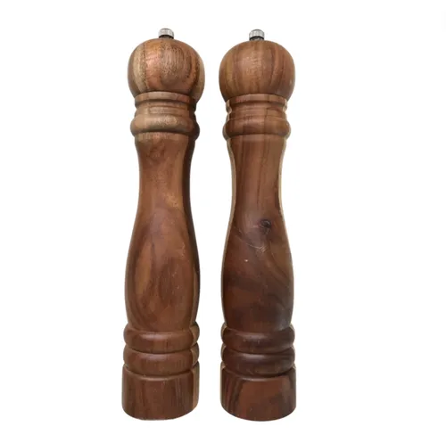 Acacia Wood Salt & Pepper Grinder Set 2