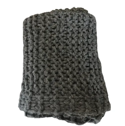 Grey Charcoal chunky knit throw