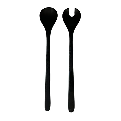 Black Wooden Salad Servers