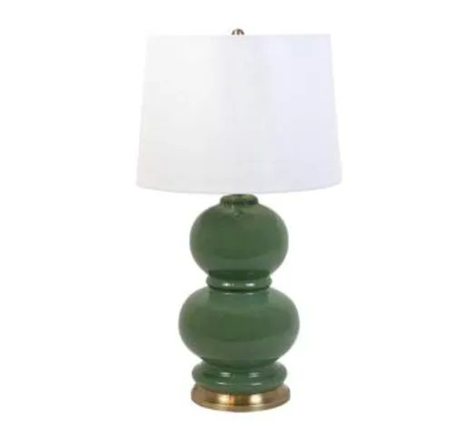 Ceramic emerald green brass base lamp
