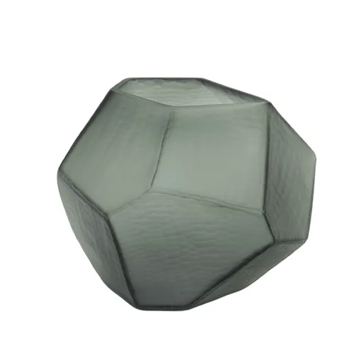 Honeycomb Hand Cut Glass Round Vase 