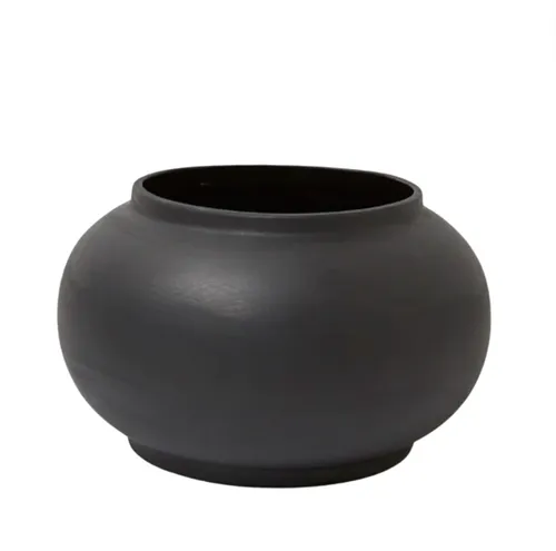 Ceramic Wide Vase Black