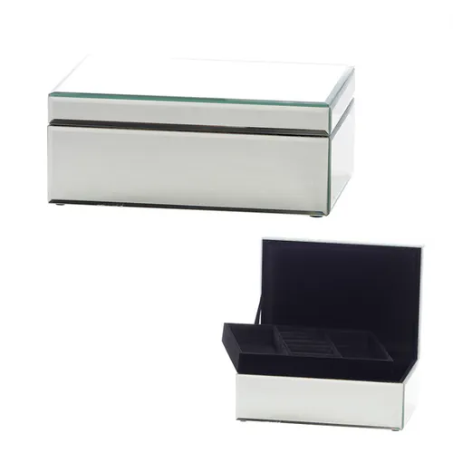 Mirror rect jewel box with tray