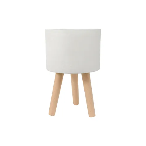 Cream concrete tri leg planter sml