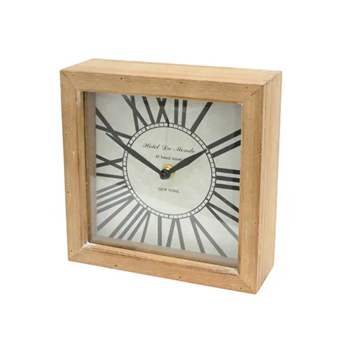 Desk clock- timber square