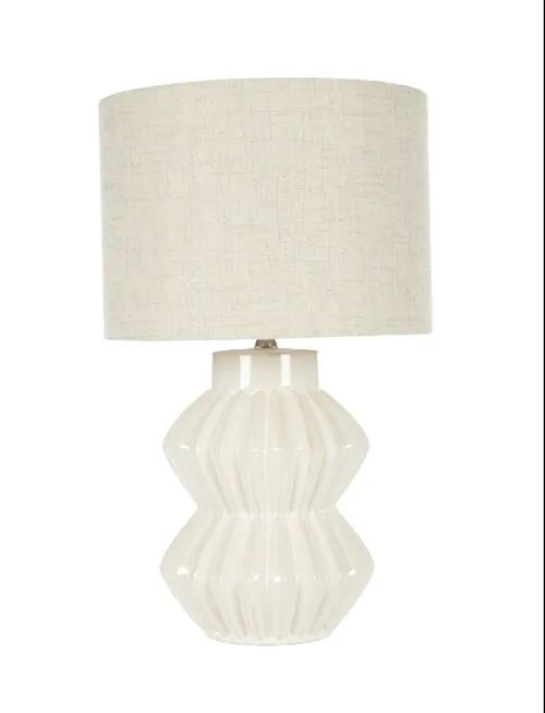 Ceramic petunia cream lamp