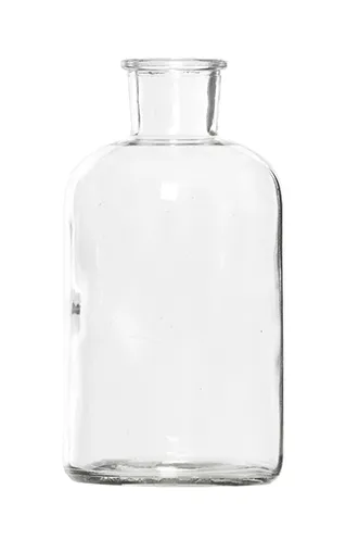 Glass clear bud vase large