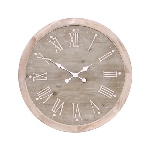 Whitewash roman numeral wooden clock