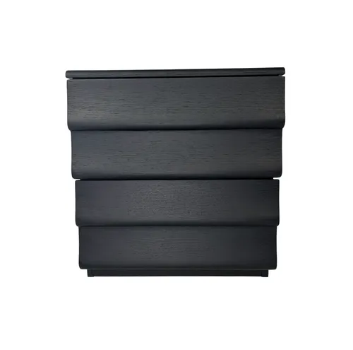 Black Two Draw Bedside Table