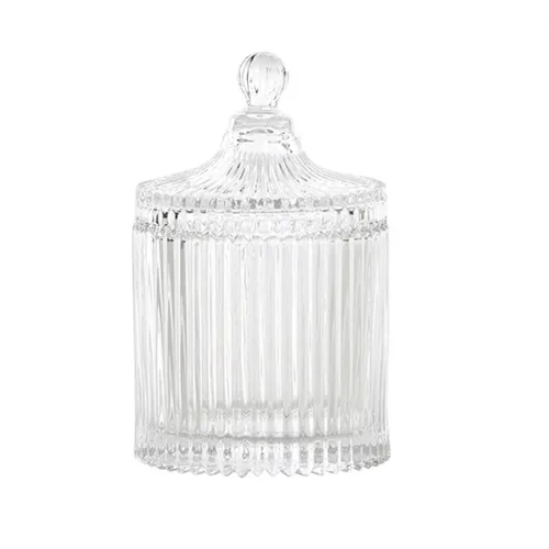 Ribbed Lidded Glass Box
