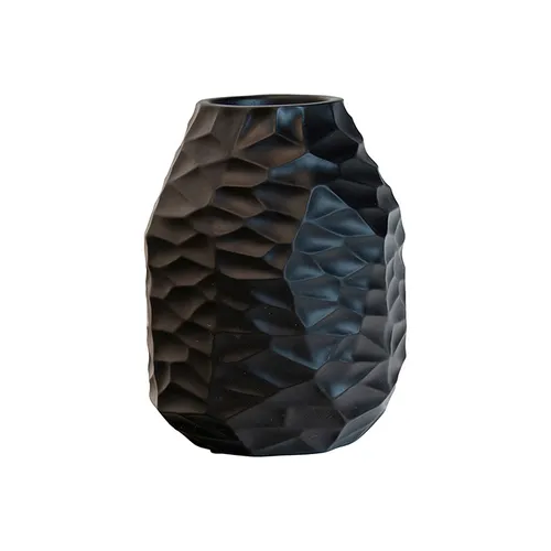 Resin black honeycomb vase large