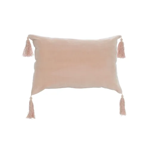 Pink Velvet tassel poly lumber cushion small