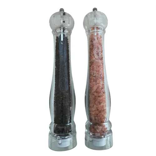Clear Salt & Pepper Tall Grinder Set 2