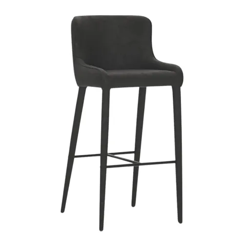 Black Vegan Leather Barstool