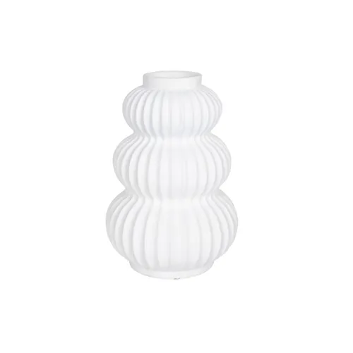 White Resin Ribbed Urchin Vase Lge